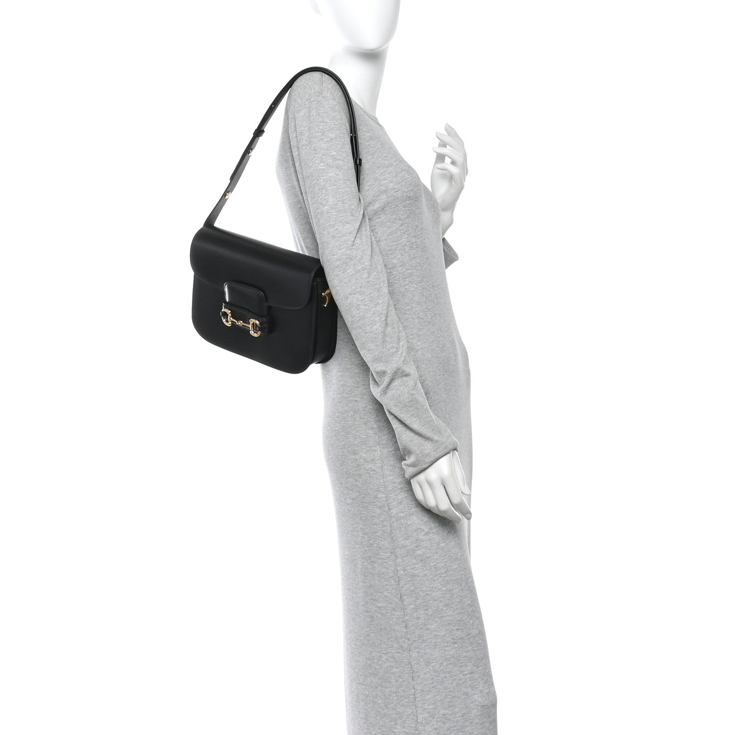 Azalea Calfskin Horsebit 1955 Shoulder Bag Black