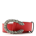 Moon Calfskin Crystal Dionysus 30mm Belt 105 42 Hibiscus Red