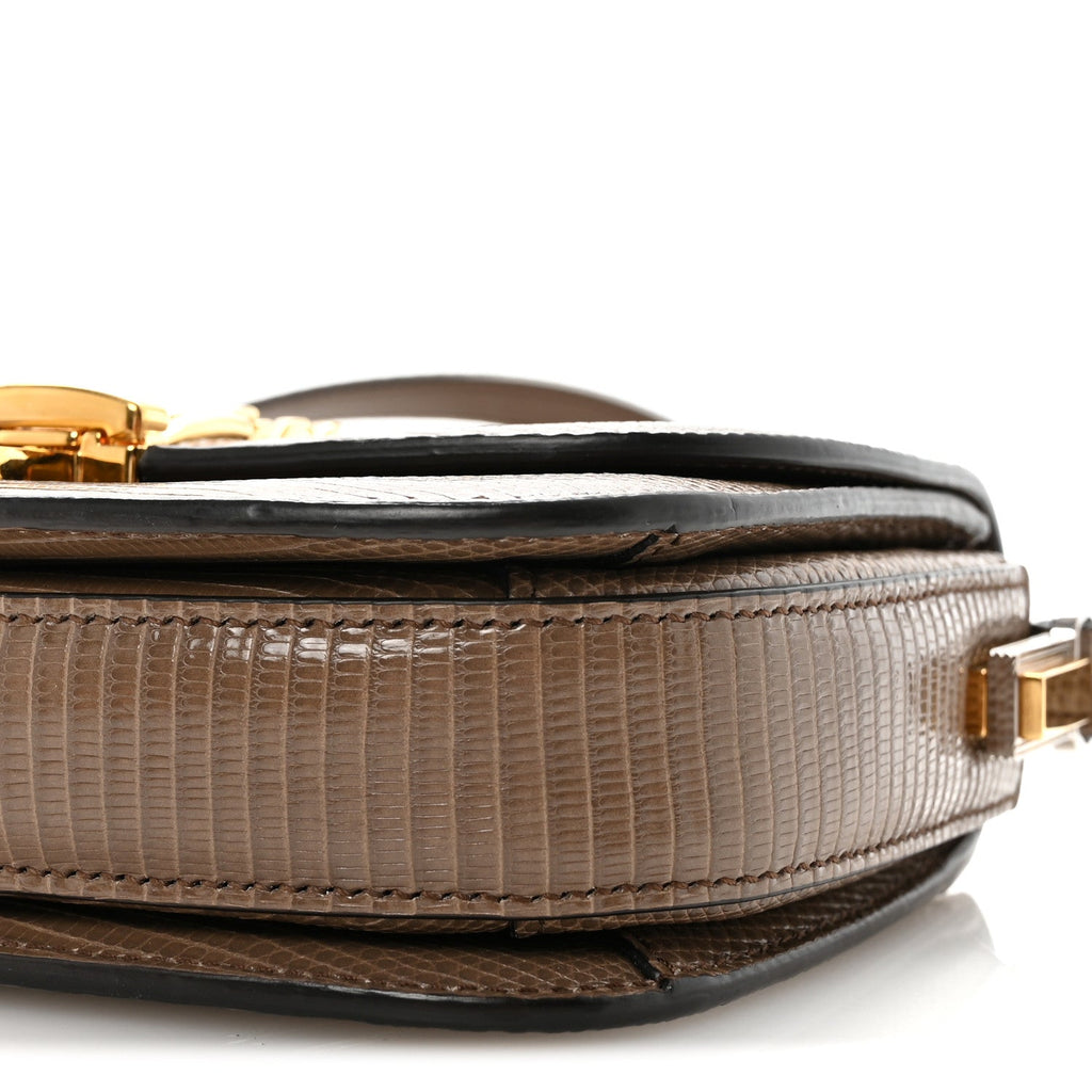 Lizard Mini Sylvie 1969 Messenger Bag Taupe