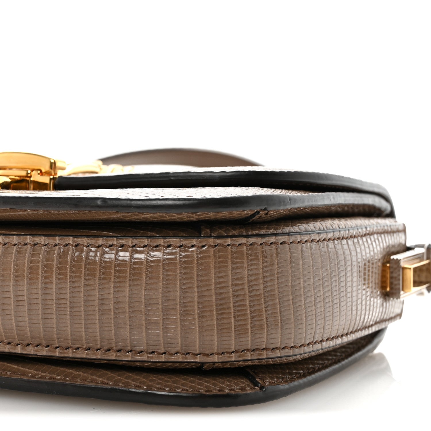 Lizard Mini Sylvie 1969 Messenger Bag Taupe
