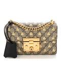 GG Supreme Monogram Bees Small Padlock Shoulder Bag Black