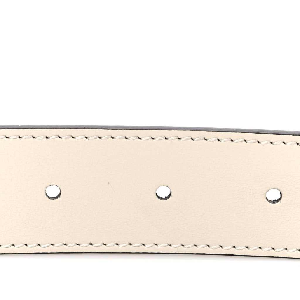 GG Supreme Monogram Plutone Calfskin Double G Reversible 30mm Belt 75 30 Beige Ebony Mystic White