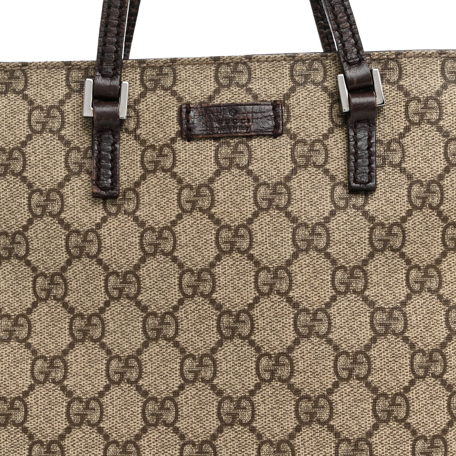 GG Plus Monogram Flat Vertical Tote Dark Brown