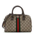 GG Supreme Monogram Web Small Ophidia Top Handle Bag  Beige Ebony