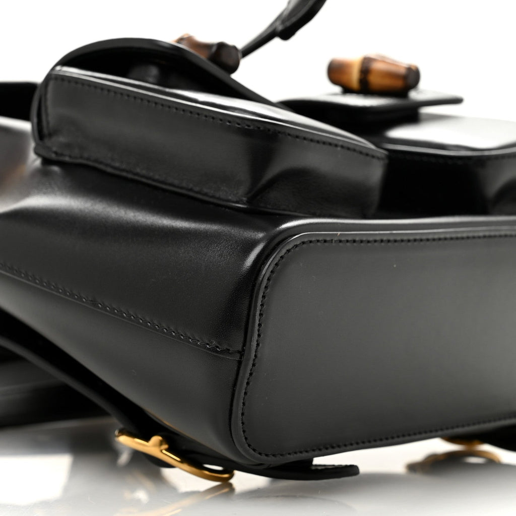 Calfskin Bamboo Backpack Black