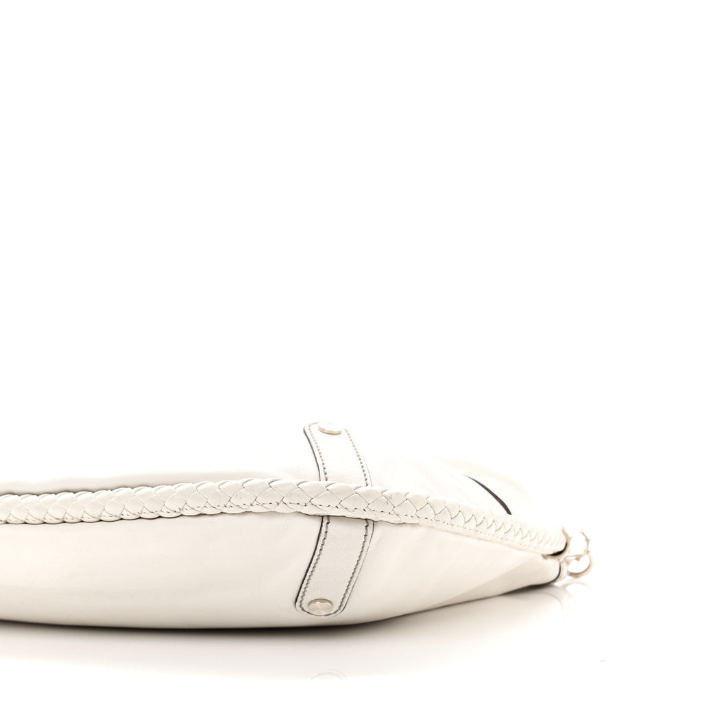 Calfskin Britt Medium Shoulder Bag White