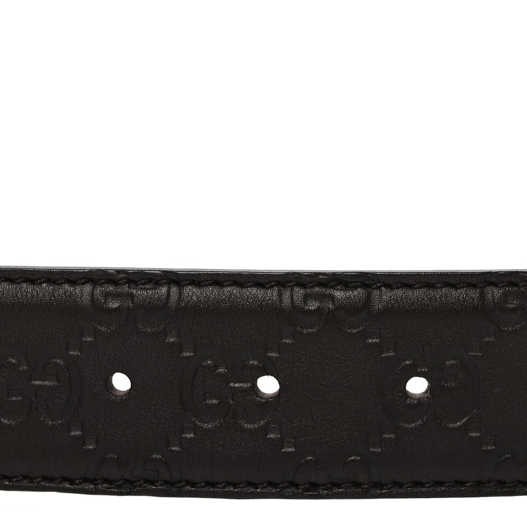Calfskin Interlocking G Belt 95 38 Dark Brown