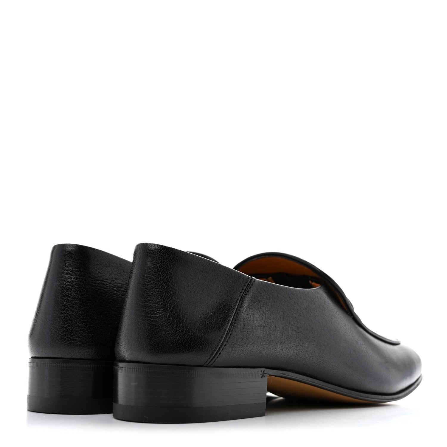Goatskin Womens Horsebit Mid-Heel Loafers 39.5 Black