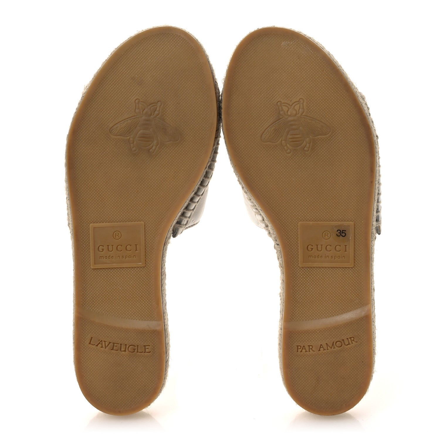 Nappa Matelasse GG Marmont Espadrille Slide Sandals 35 Great White
