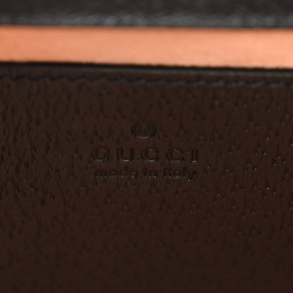 Textured Dollar Calfskin Web Mini Diana Tote Bag Black
