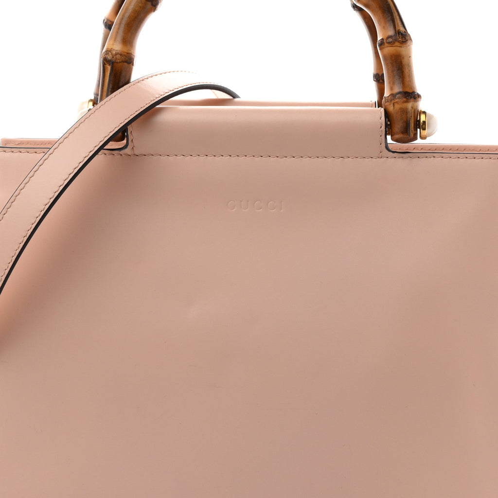 Nappa Bamboo Small Nymphaea Top Handle Bag  Perfect Pink
