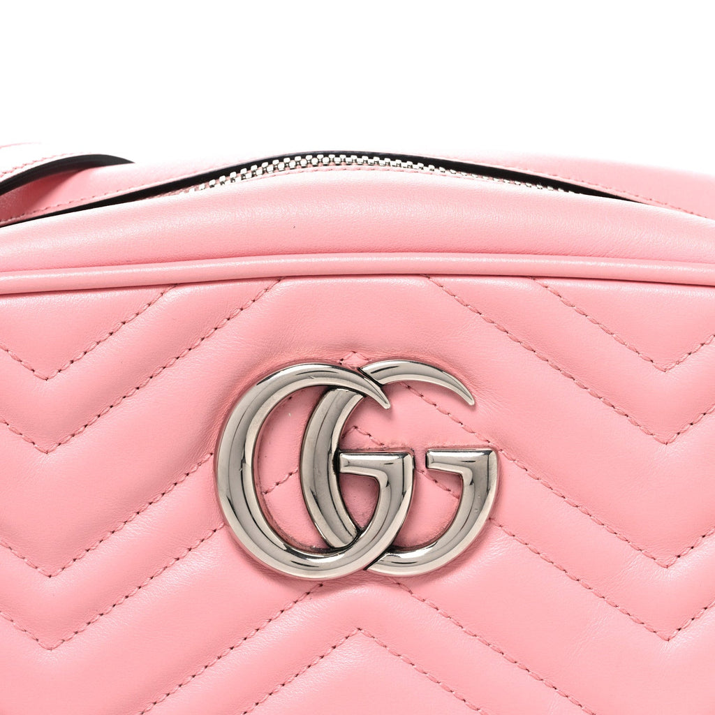Calfskin Matelasse Small GG Marmont Camera Bag  Wild Rose