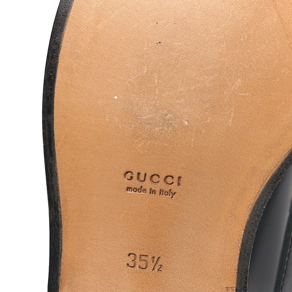 Millennial Ribot Cut Out Interlocking G Loafers 35.5 Black