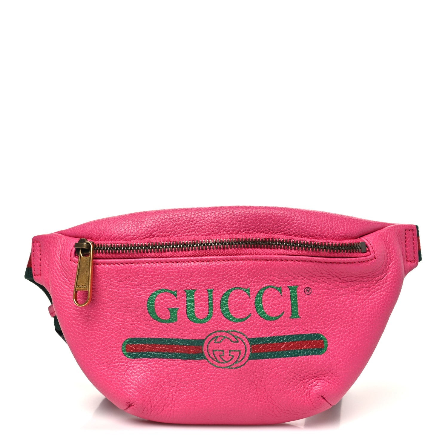 Grained Calfskin Small Logo Belt Bag Box Pink Green