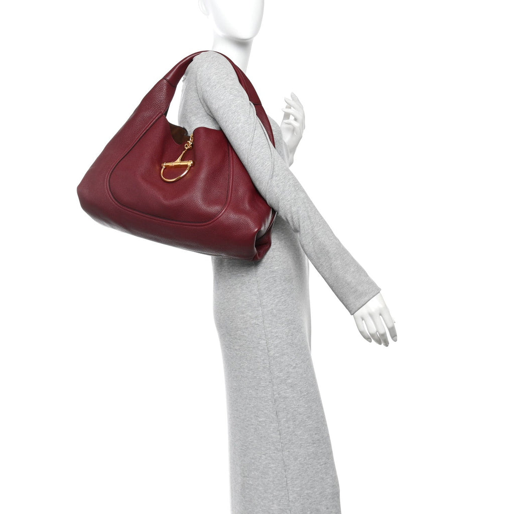 Grained Calfskin Softbit Maxi Shoulder Bag Rosso Ancora Red