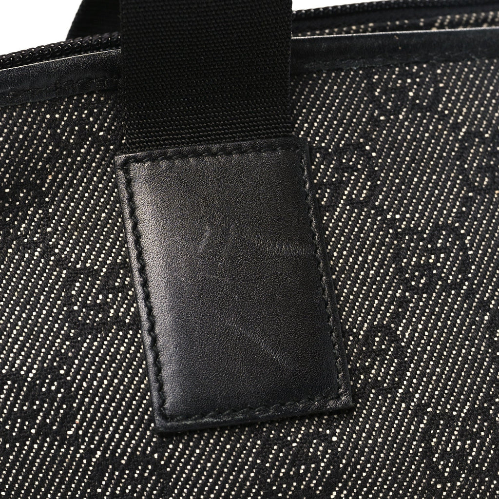 Denim Monogram Tote Bag Black