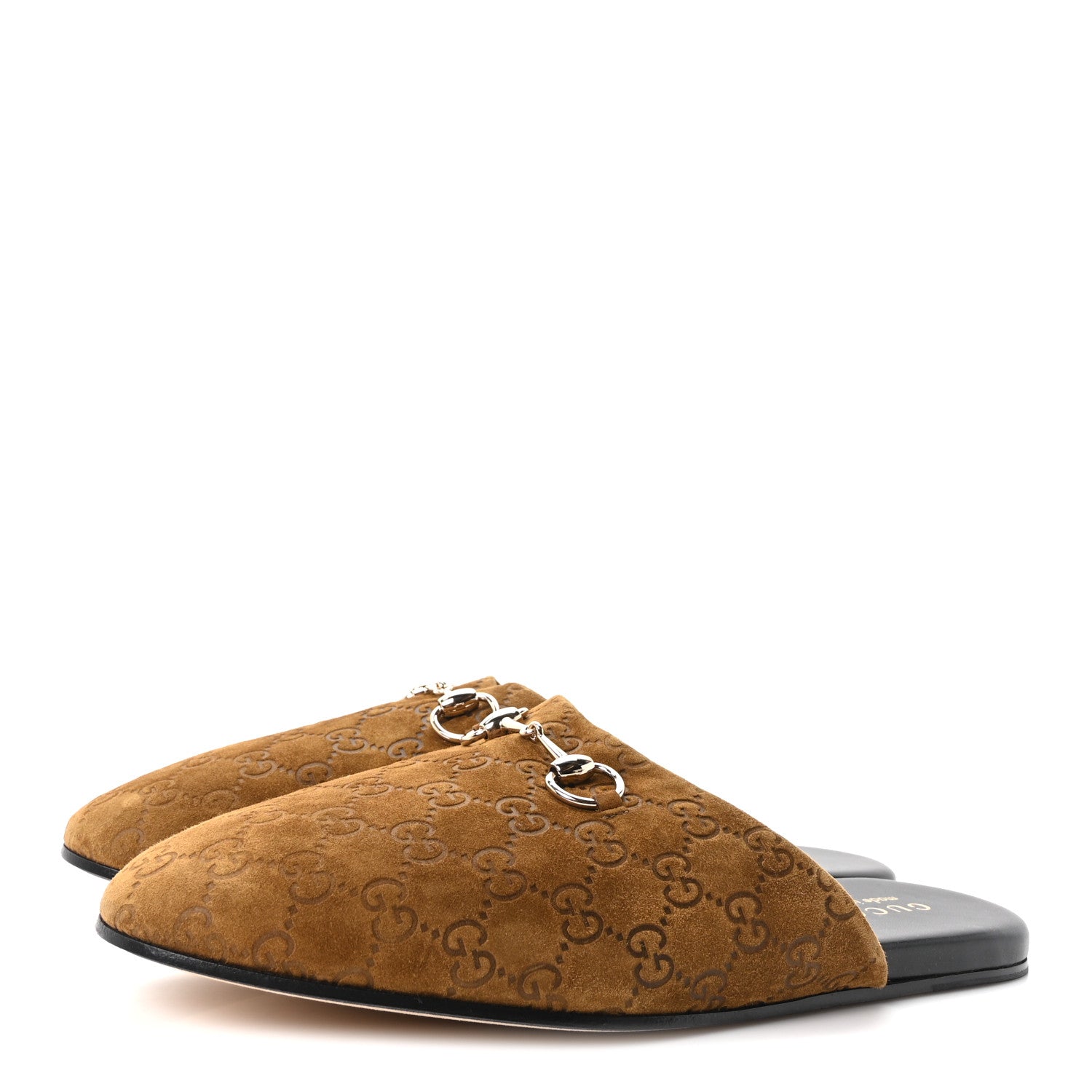 Suede Cachemire Monogram Mens Princetown Slippers 10 Pepper Brown
