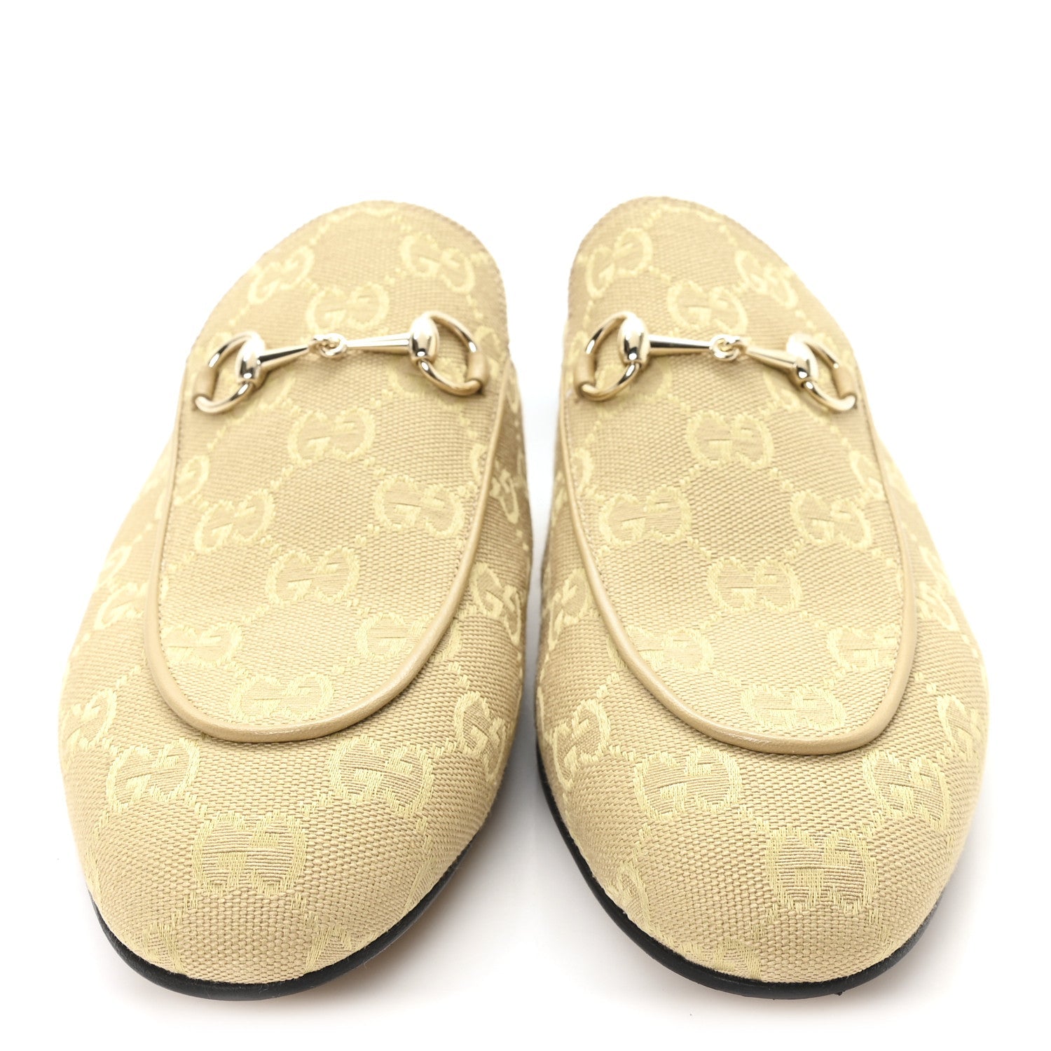GG Monogram Canvas Womens Princetown Slippers 40.5 Egypt Salt