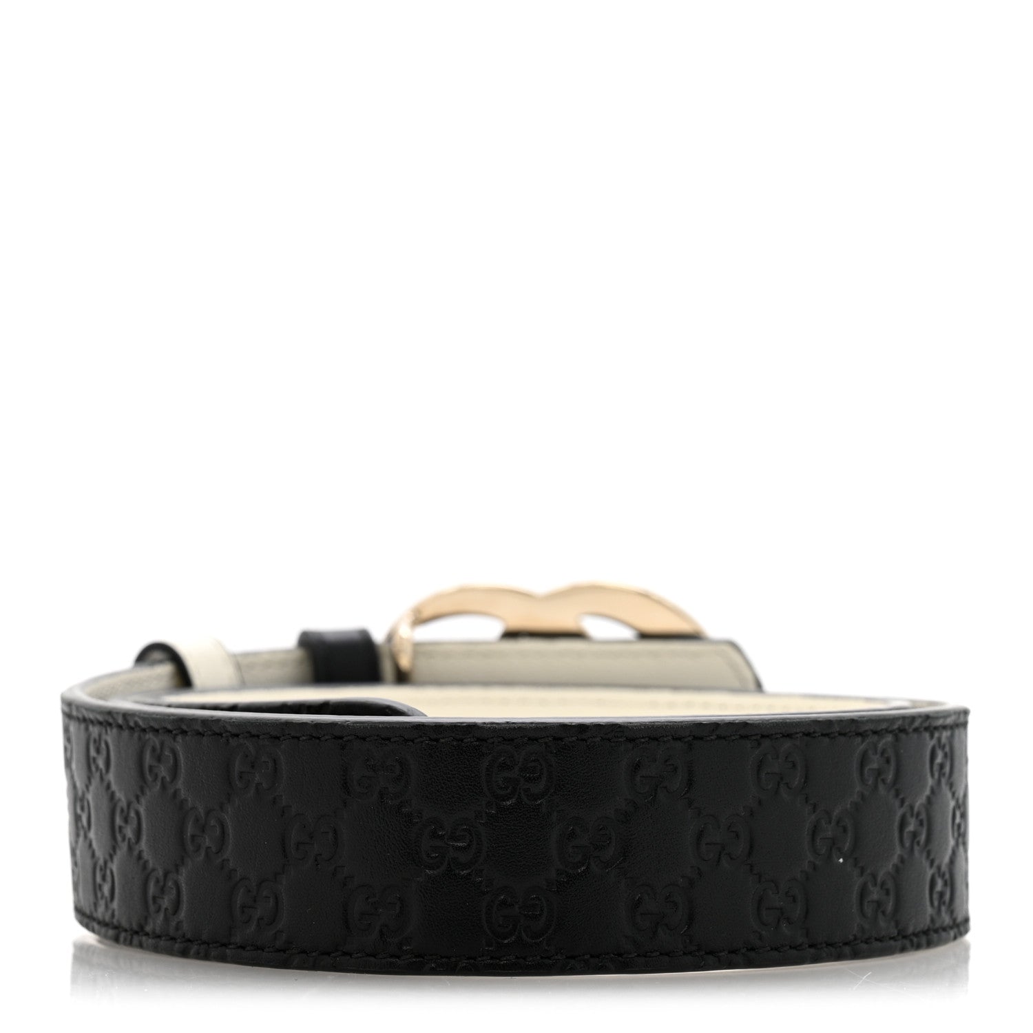 Guccissima Double G Reversible Belt 75 30 Black White