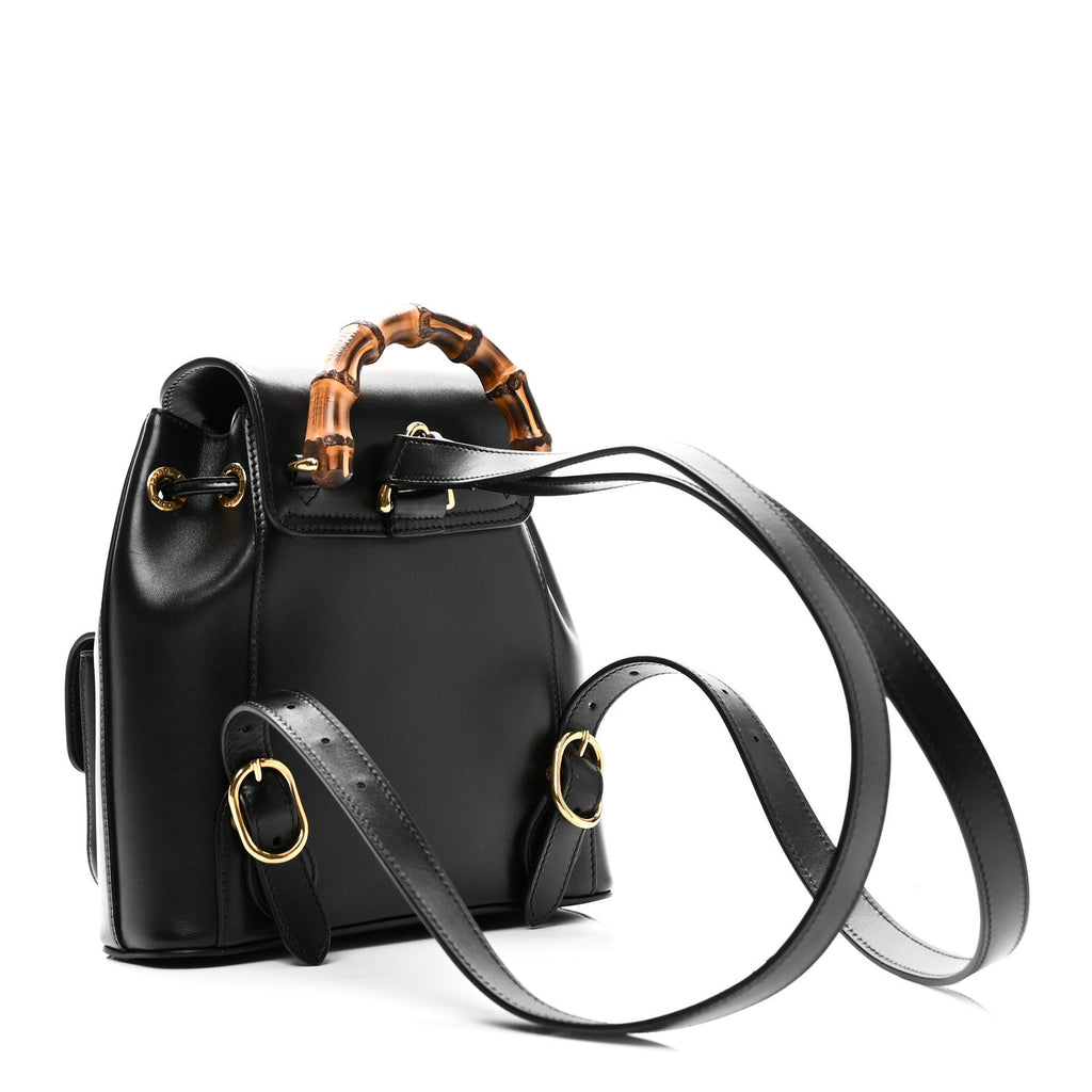 Calfskin Bamboo Backpack Black