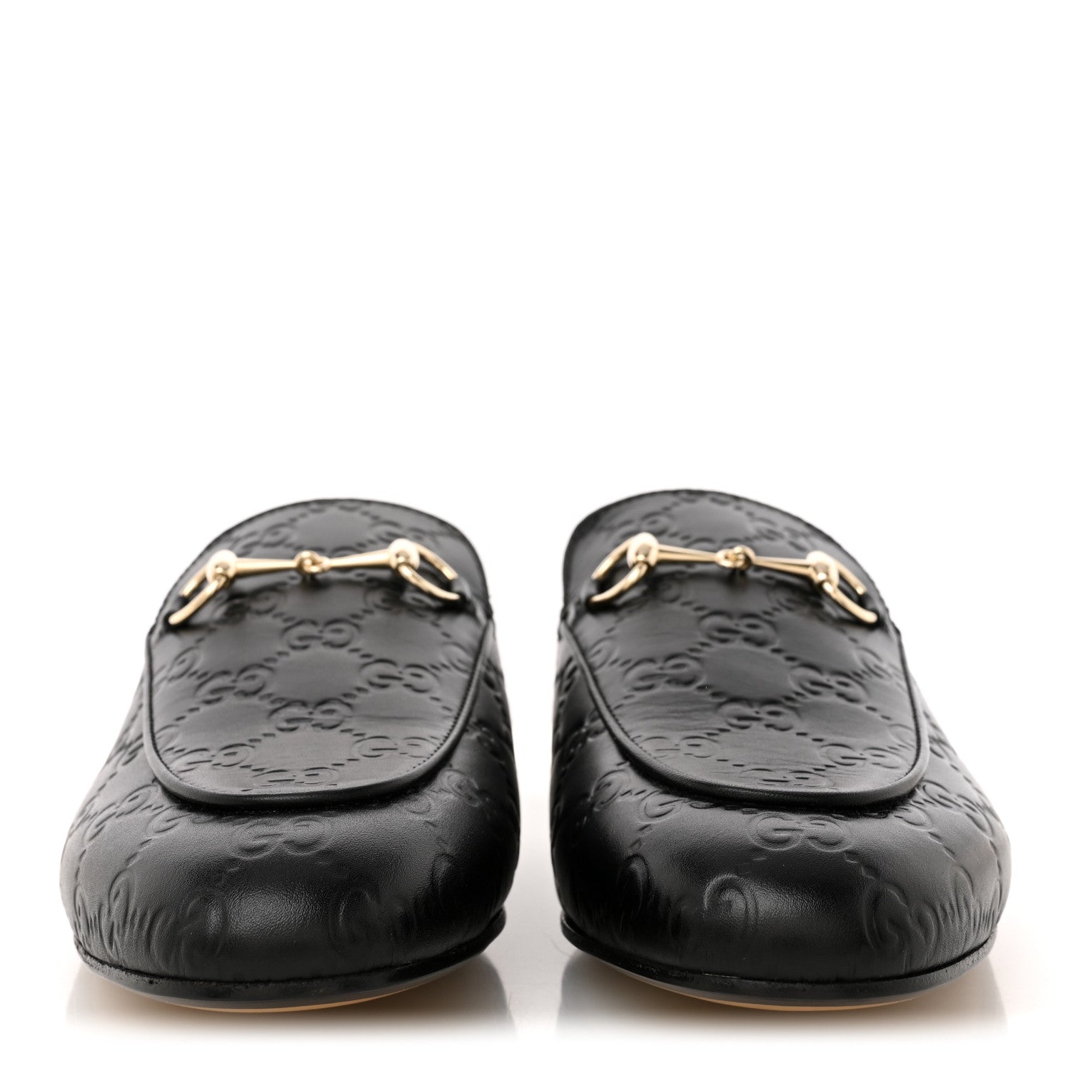 Glamour Calfskin Guccissima Womens Princetown Slippers 39 Black