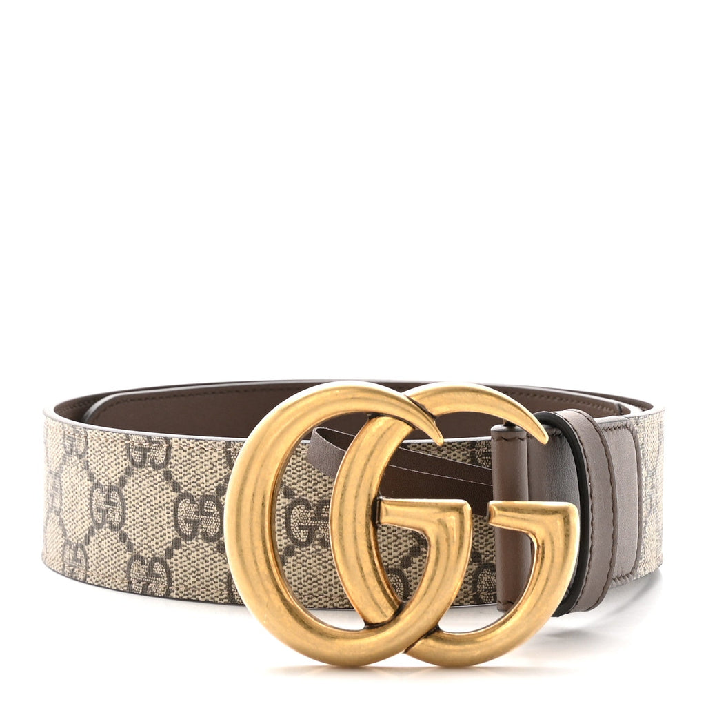 GG Supreme Monogram Matte Plutone Calfskin Double G 40mm Belt 75 30 Beige Ebony New Acero