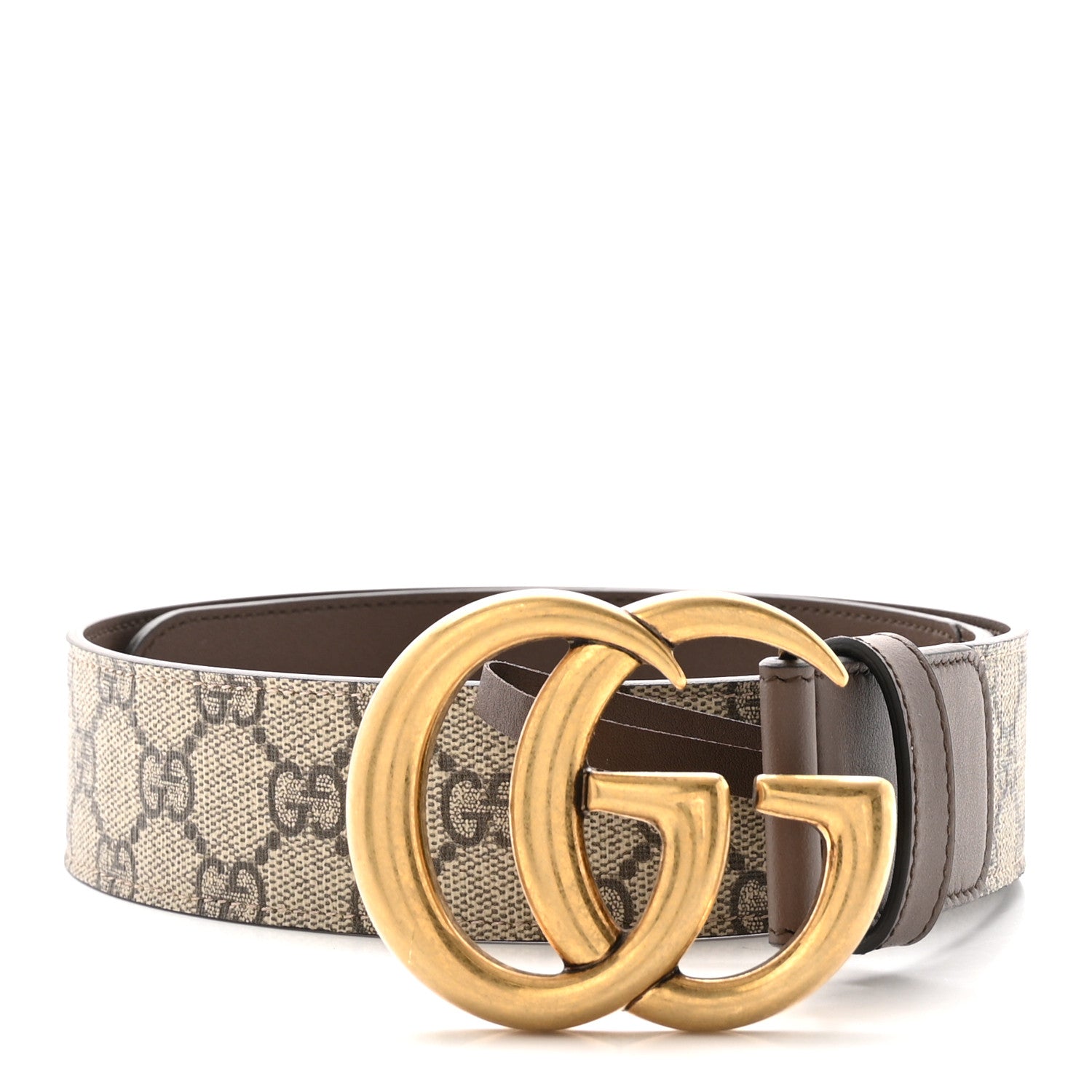 GG Supreme Monogram Matte Plutone Calfskin Double G 40mm Belt 75 30 Beige Ebony New Acero
