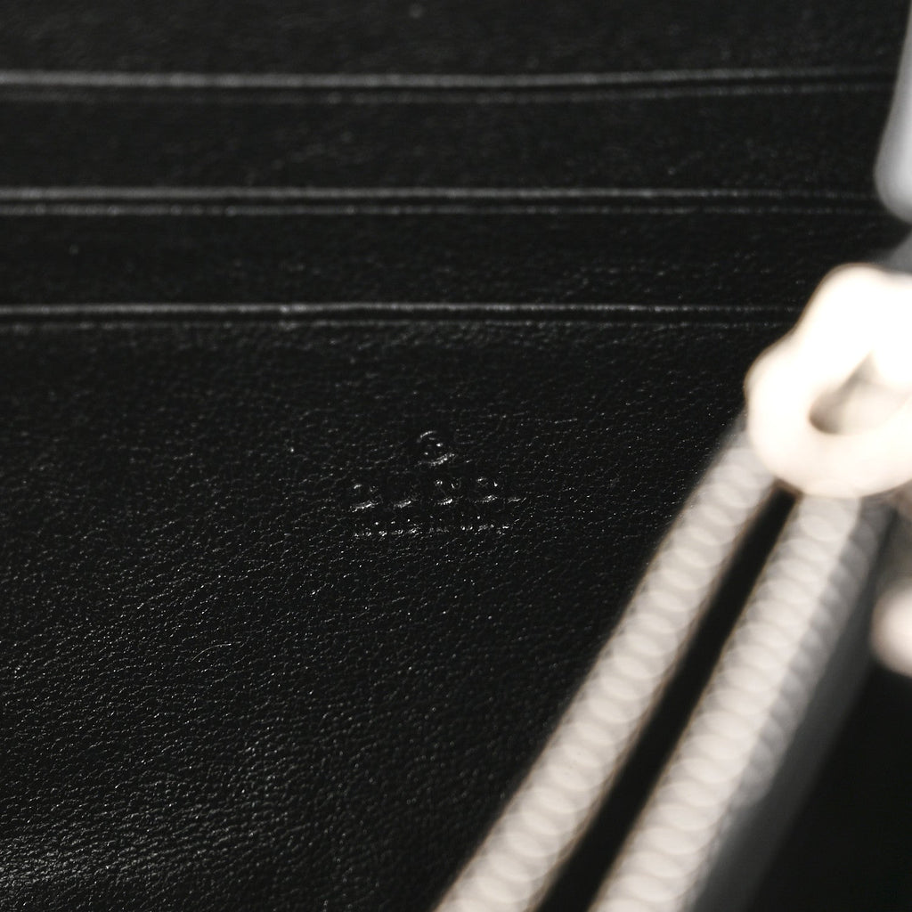 Sakai Be Green Calfskin Diagonal Stitched Blondie Wallet on Chain Black