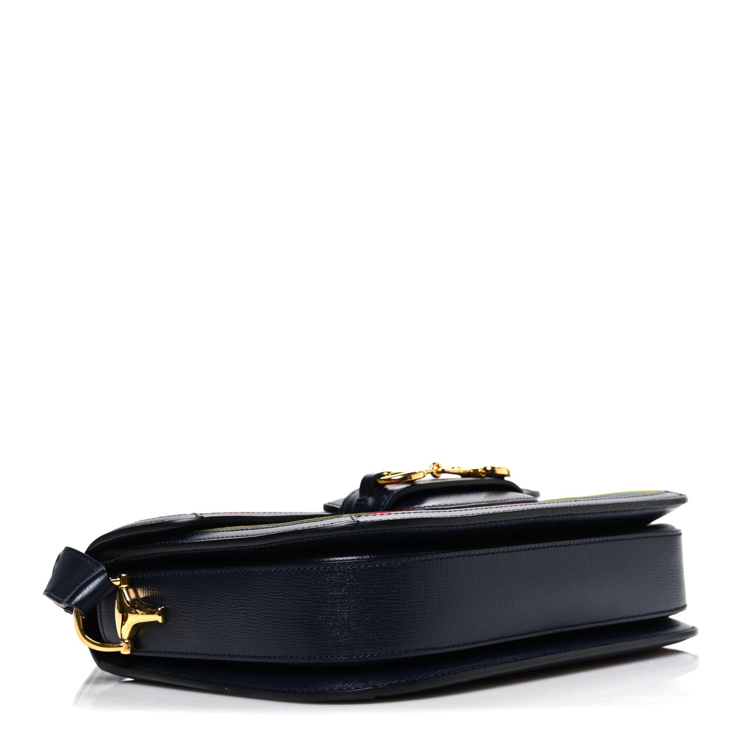 Velvet Azalea Calfskin Baiadera Stripe Horsebit 1955 Shoulder Bag Multicolor