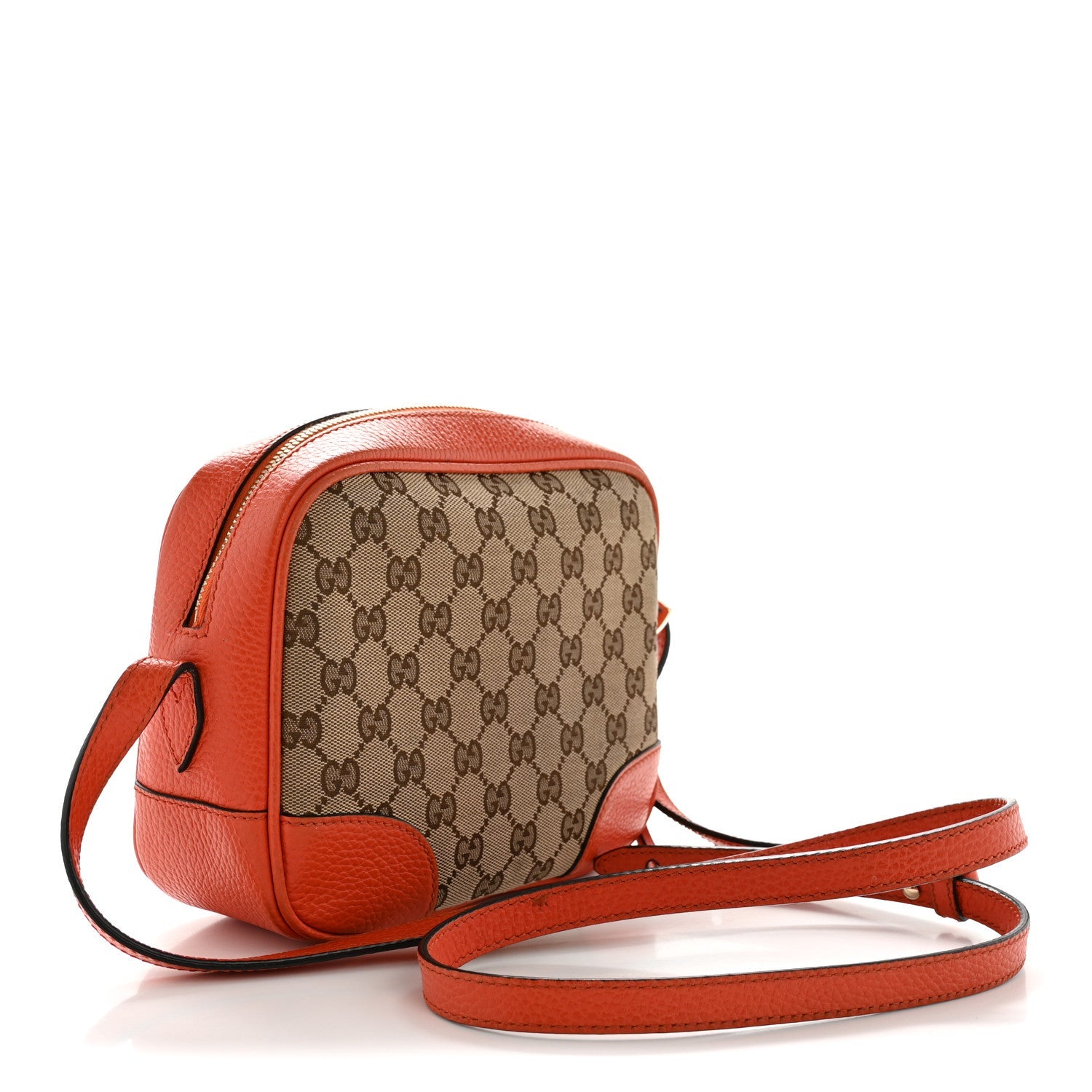 Monogram Dollar Calfskin Mini Bree Messenger Bag Beige Ebony Sun Orange