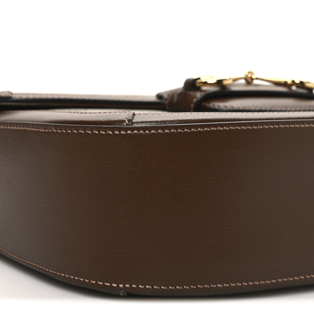 GG Supreme Monogram Azalea Calfskin Web Medium Horsebit 1955 Shoulder Bag Beige Ebony Brown Sugar