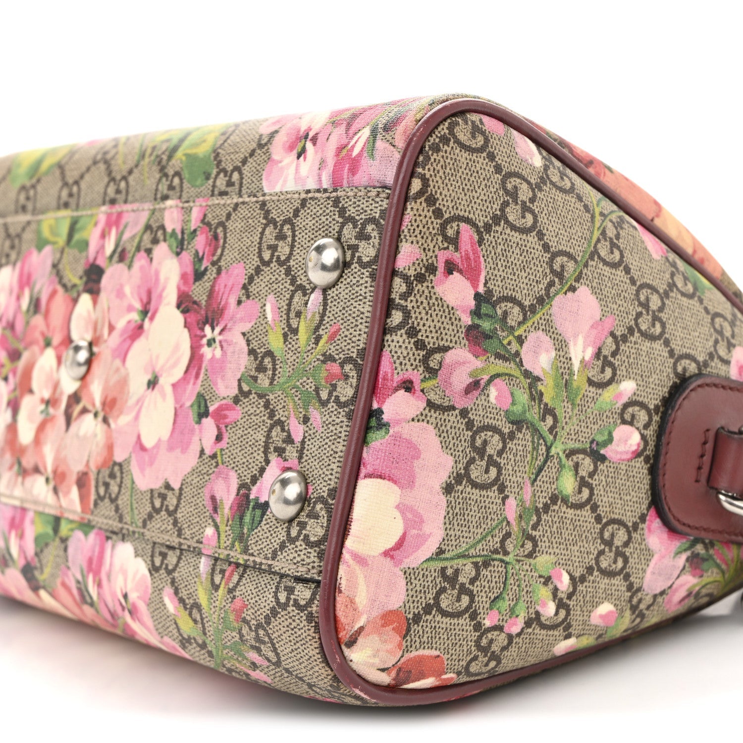 GG Supreme Monogram Blooms Small Boston Beige Multicolor Dry Rose