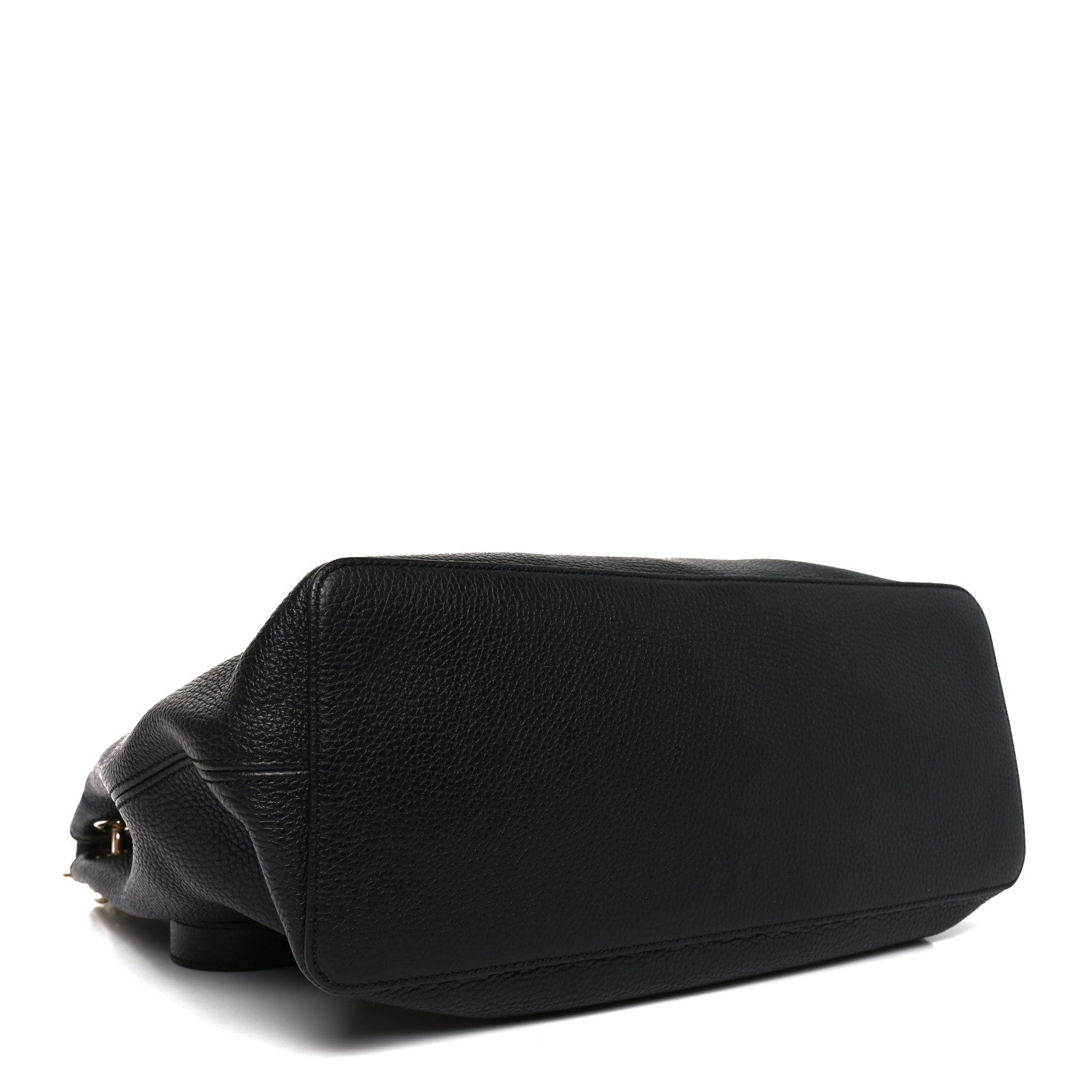 Pebbled Calfskin Large Soho Hobo Black