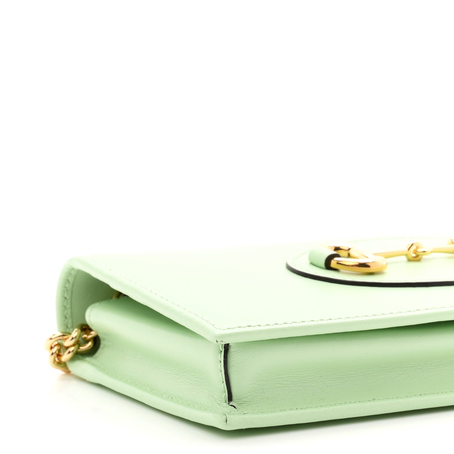 Boarded Plutone Calfskin Horsebit 1955 Wallet On Chain Green