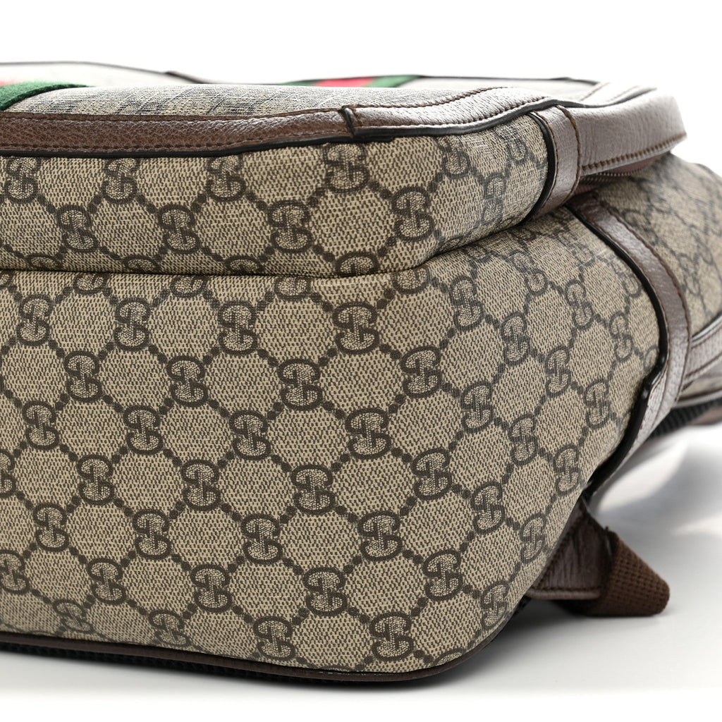 GG Supreme Monogram Medium Ophidia Day Backpack Brown