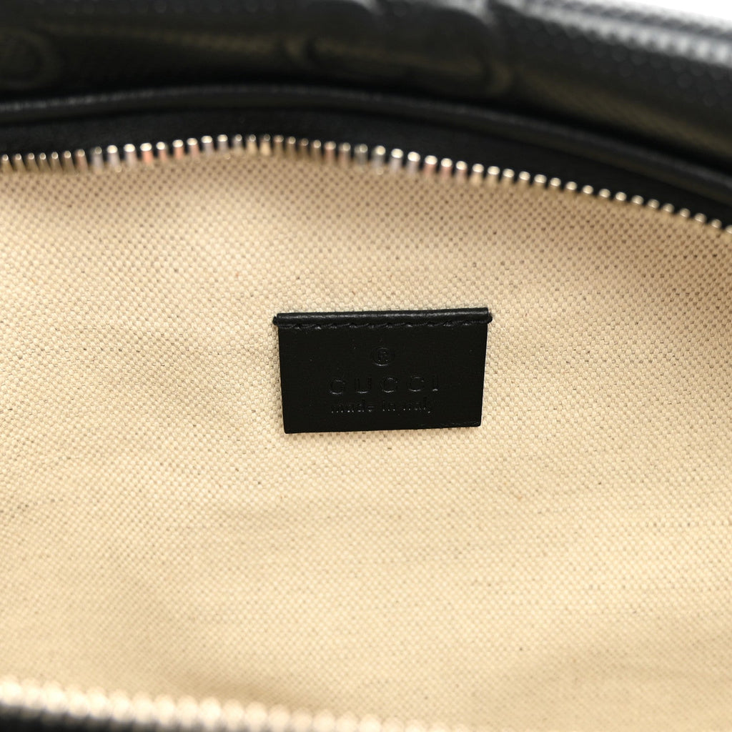 Calfskin GG Tennis Embossed Pocket Belt Bag Black