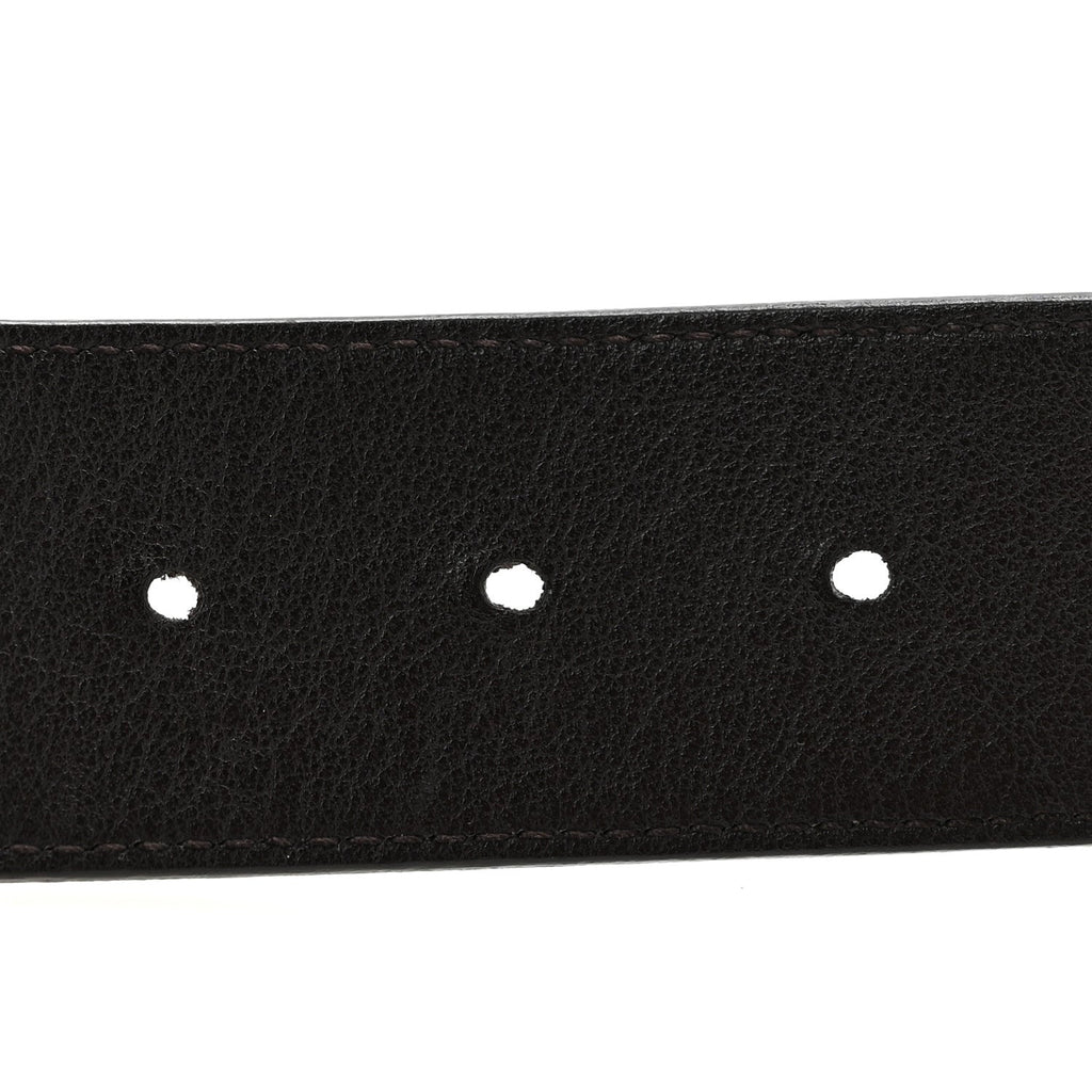 Moon Calfskin Nickel Double G 40mm Belt 85 34 Dark Cocoa
