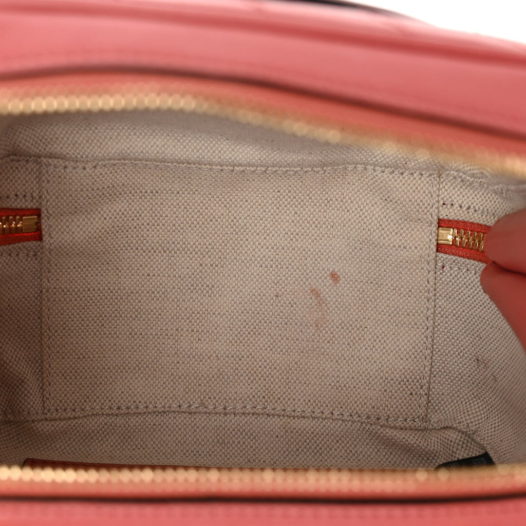 Sakai Be Green Calfskin Diagonal Stitched Blondie Top Handle Bag Pink