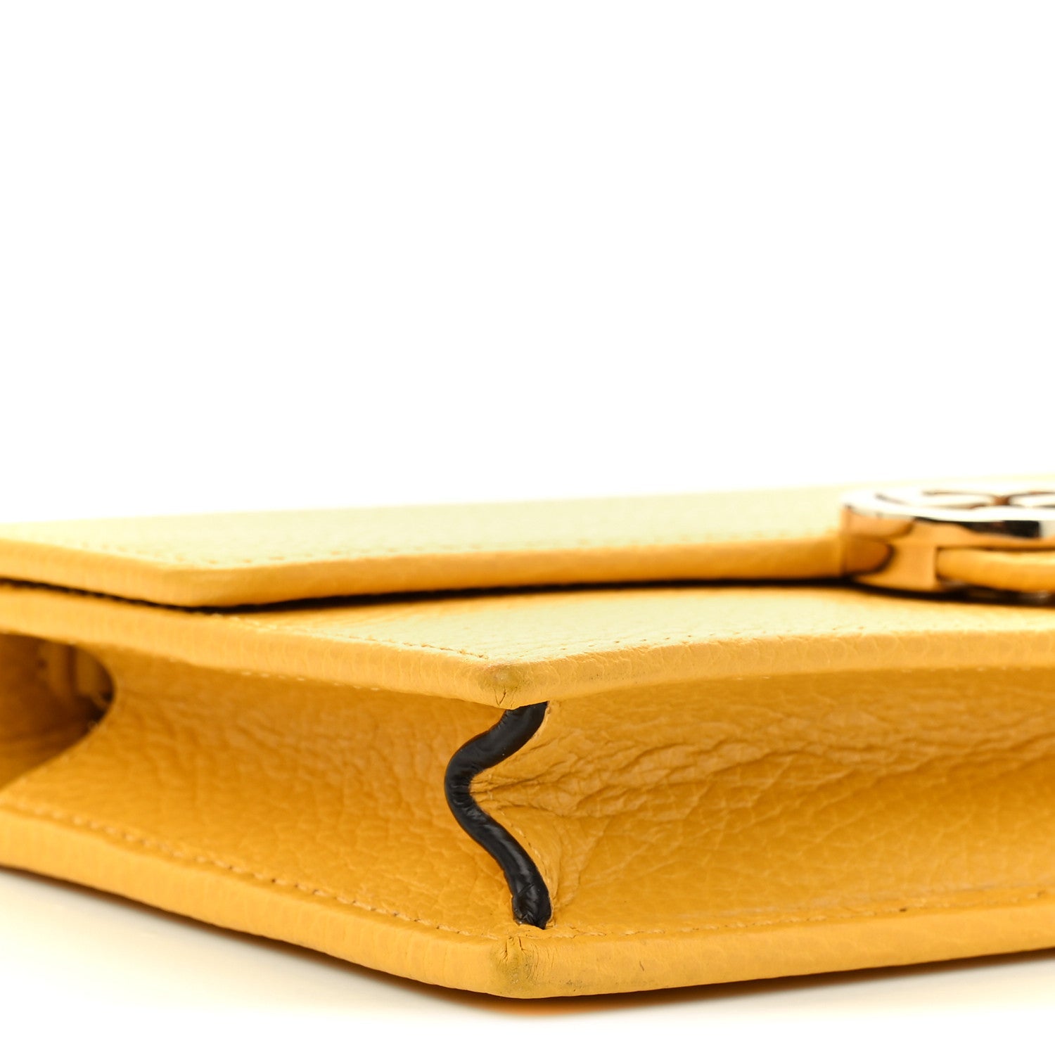 Dollar Calfskin Interlocking G Chain Wallet New Buttercup