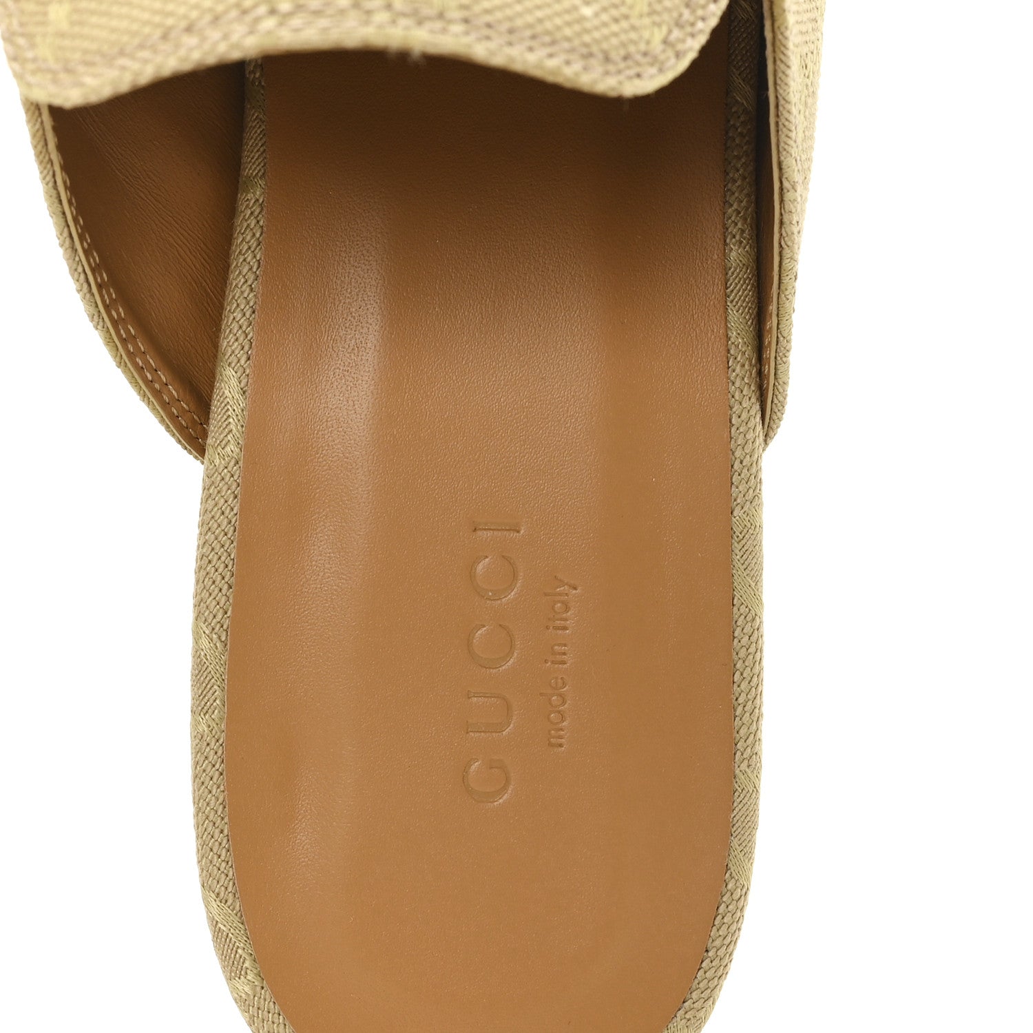 GG Monogram Canvas Womens Princetown Slippers 40.5 Egypt Salt