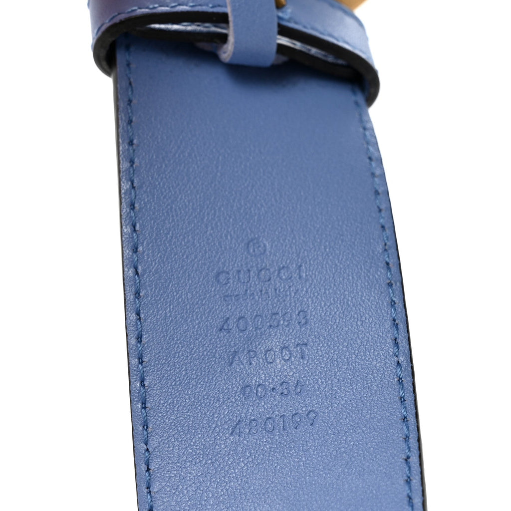 Calfskin Double G 40mm Belt 90 36 Clear Sky Blue