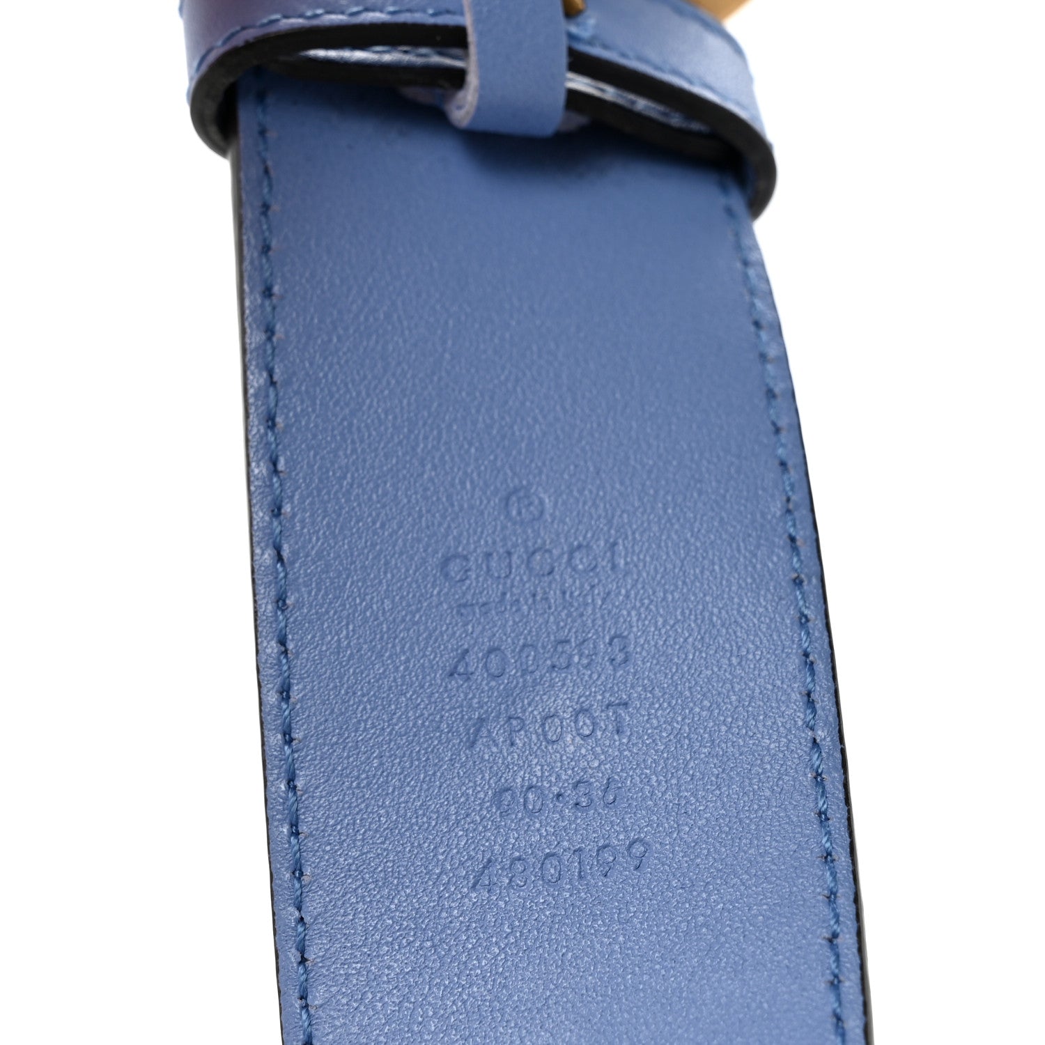 Calfskin Double G 40mm Belt 90 36 Clear Sky Blue