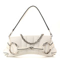 Nappa Vertical Matelasse Medium Maxi Horsebit Chain Shoulder Bag Mystic White