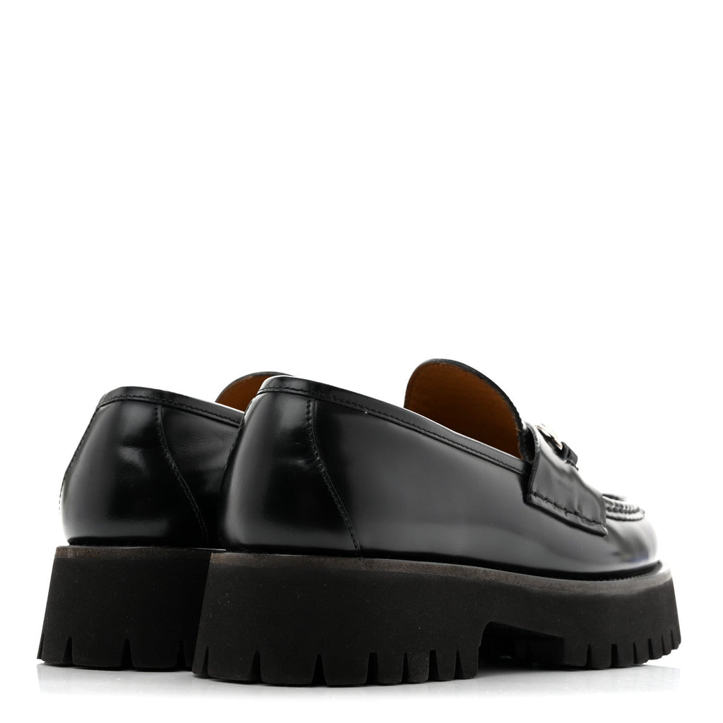 Cordovan Lux Womens Horsebit 45mm Platform Loafers 38.5 Black
