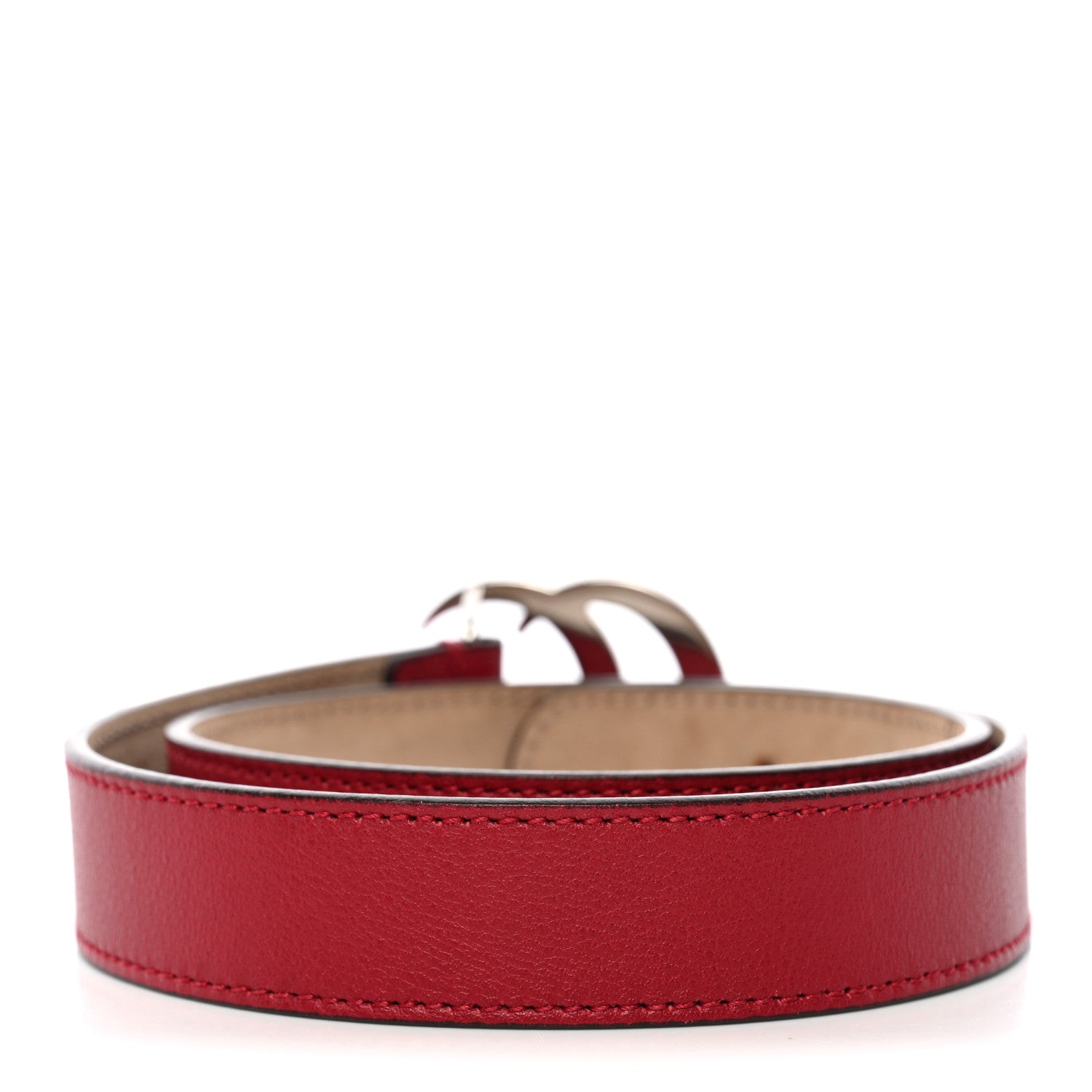 Calfskin Kids Double G 20mm Belt M Red