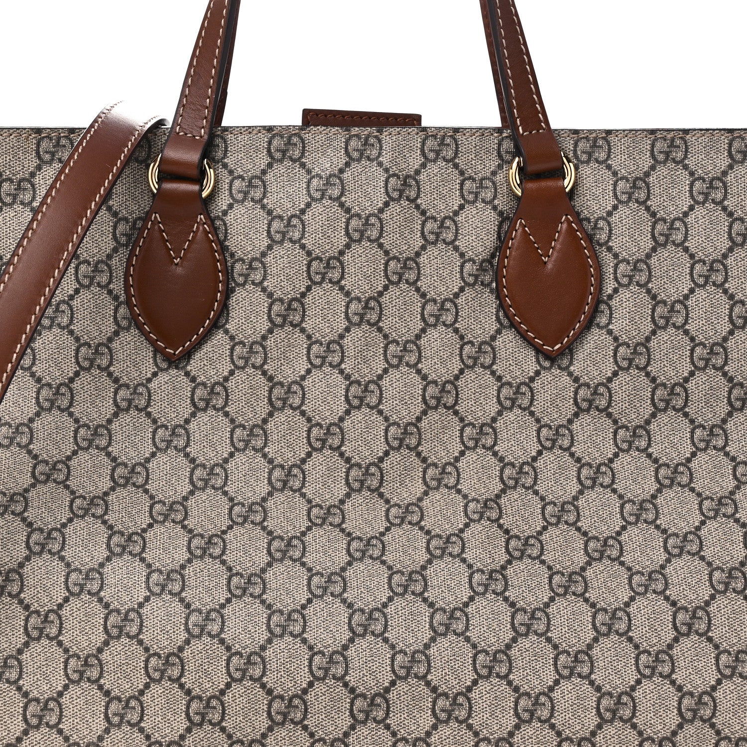 Soft GG Supreme Monogram Medium Crossbody Tote Beige Cuir