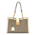 GG Supreme Monogram Medium Padlock Tote White