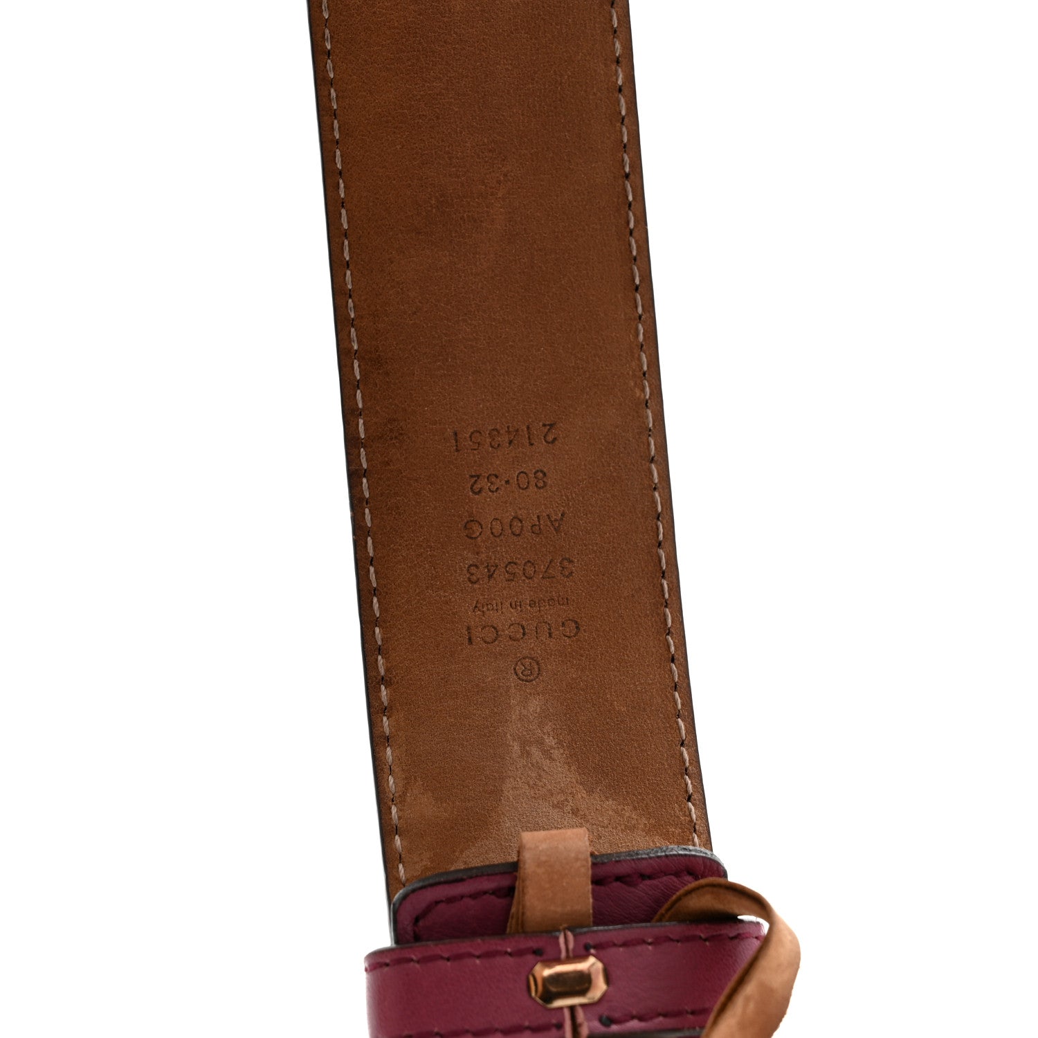 Moon Calfskin Interlocking G 37mm Belt 80 32 Glossy Pink