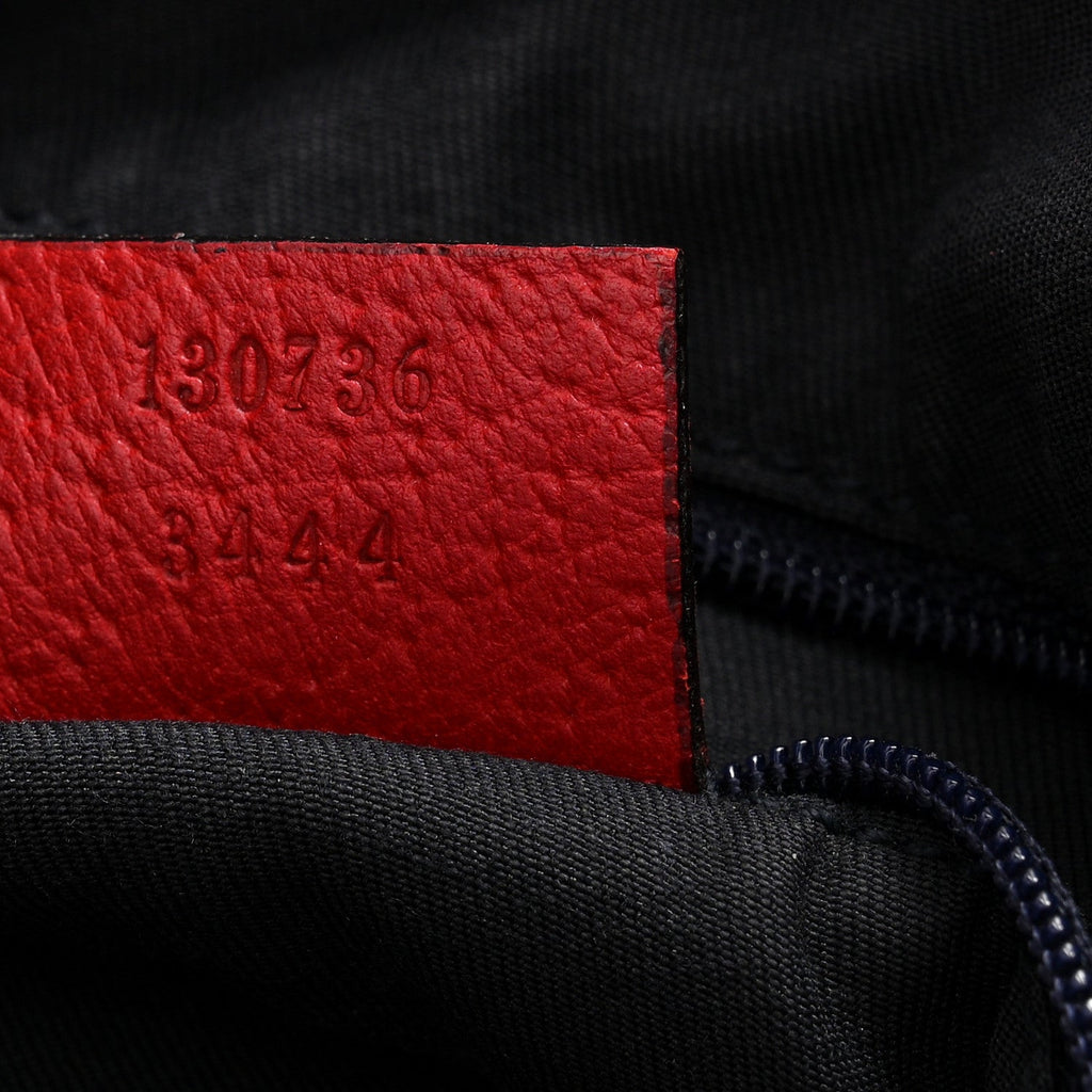Monogram Medium Abbey Shoulder Bag Navy Red