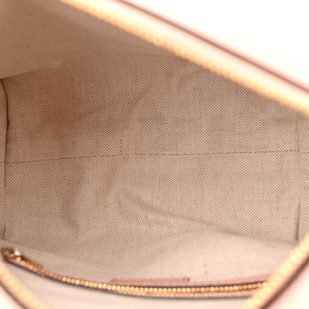 GG Supreme Monogram Textured Calfskin Web Super Mini Ophidia Shoulder Bag Pink
